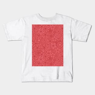 Hand Drawn Flowers Line Art Illustration Kids T-Shirt